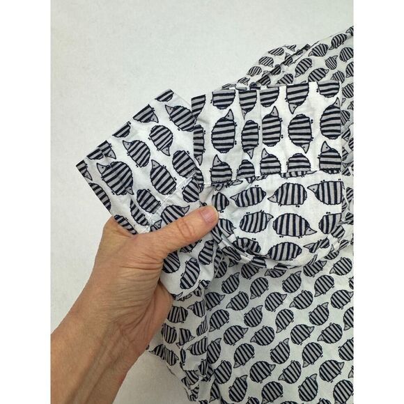 Hedgehog Twee Print Button Down Shirt 100% Cotton Sonoma - Size Large Women - Picture 5 of 9